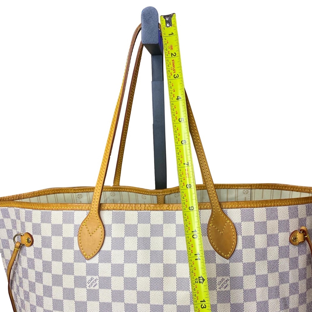 LOUIS VUITTON Damier Azur NEVERFULL GM LV DUST BAG, ORGANIZER, COA Authentic - Picture 6 of 17